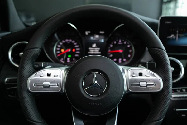 Novosibirsk Rusland Maart 2020 Mercedes Benz Klasse Luxe Auto Interieur — Stockfoto