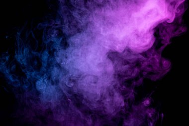 Sis rengi parlak pembe ve mavi dumanlı jöle ile koyu bir sırtüstü