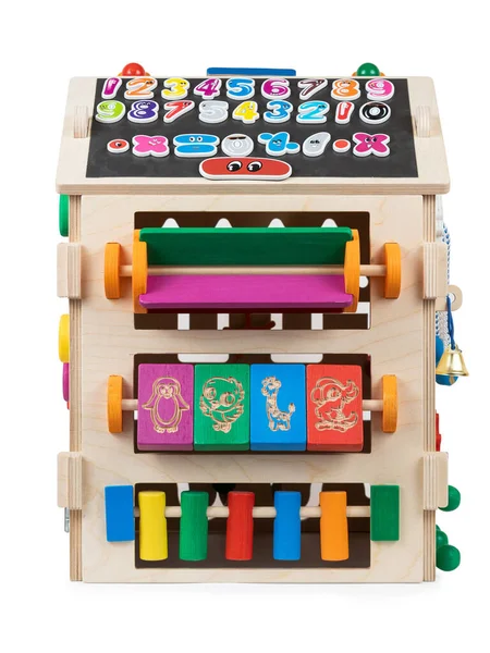 Houten Milieuvriendelijk Drukke Bordhuis Educatief Speelgoed Voor Kinderen Baby Een — Stockfoto