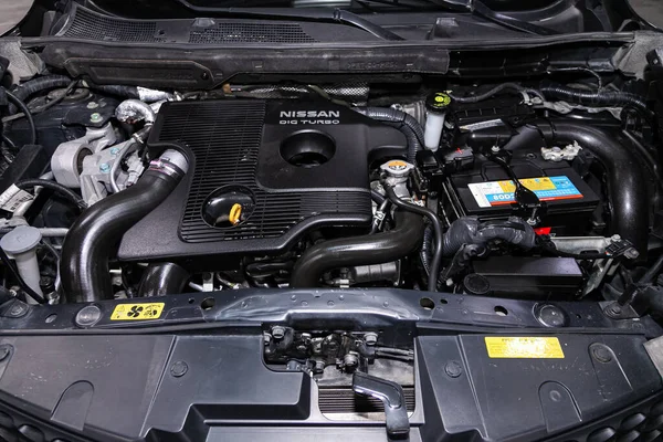 Novosibirsk Rússia Janeiro 2020 Nissan Juke Close Detail Car Engine — Fotografia de Stock