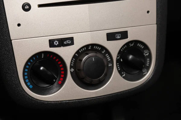 Opel Corsa Close Instrument Autopaneel Met Klimaatregeling Met Airco Knoppen — Stockfoto