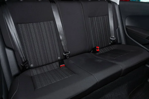 Volkswagen Polo Asiento Trasero Para Pasajeros Textil Negro Novosibirsk Rusia —  Fotos de Stock