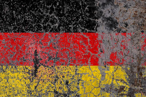 Bandera Nacional Alemania Fondo Pared Pelado Viejo Concepto Orgullo Nacional —  Fotos de Stock