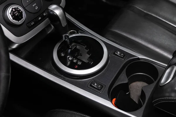 Nowosibirsk Russland März 2020 Mazda Nahaufnahme Des Automatikgetriebes Interieur Auto — Stockfoto