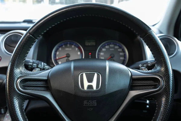 Novosibirsk Russia March 2020 Honda Stream Auto Interior Steering Wheel — Stock Photo, Image