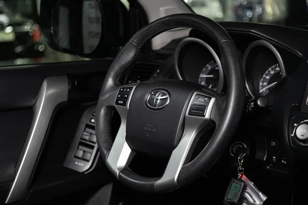 Nowosybirsk Rosja Lutego 2020 Toyota Land Cruiser Prado Auto Interior — Zdjęcie stockowe