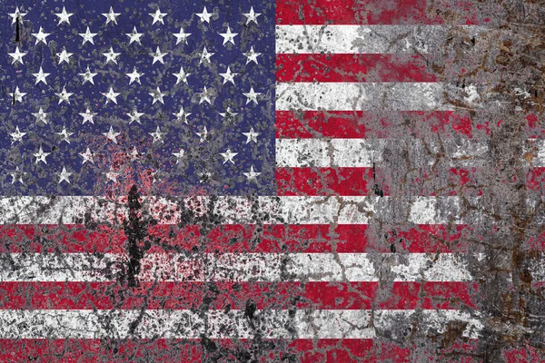 National Flag Usa Old Peeling Wall Background Концепція Національної Гордості — стокове фото