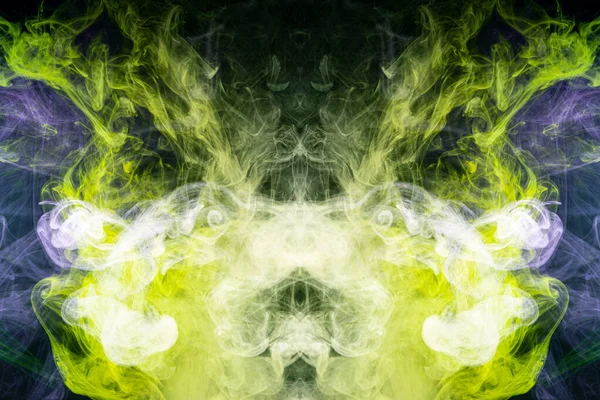 Gruseliges Und Geheimnisvolles Rauch Symbol Hintergrund Besteht Aus Fraktaler Grüner — Stockfoto