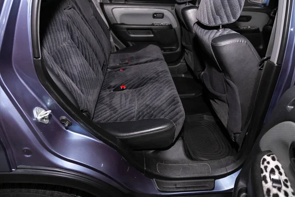 Nowosibirsk Russland Februar 2020 Honda Rücksitz Für Passagiere Schwarzem Textil — Stockfoto