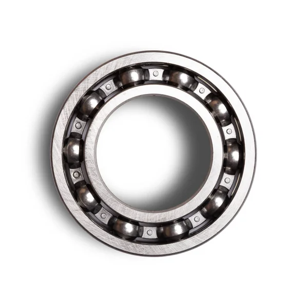 Close Silver Metal Bearings Industry White Isolated Background Part Car Stock Image