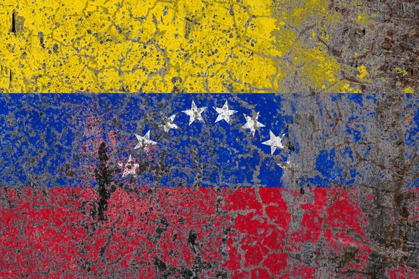 National Flag Venezuela Old Peeling Wall Background Concept National Pride — Stock Photo, Image