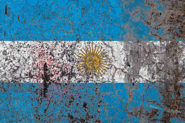 Národní Vlajka Argentiny Starém Pozadí Peelingových Stěn Koncept Národní Hrdosti — Stock fotografie