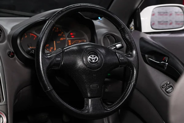 Novosibirsk Rusia Abril 2020 Toyota Celica Interior Automático Volante Con — Foto de Stock