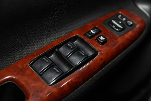 Novosibirsk Russia March 2020 Toyota Camry Closeup Door Control Panins — 스톡 사진