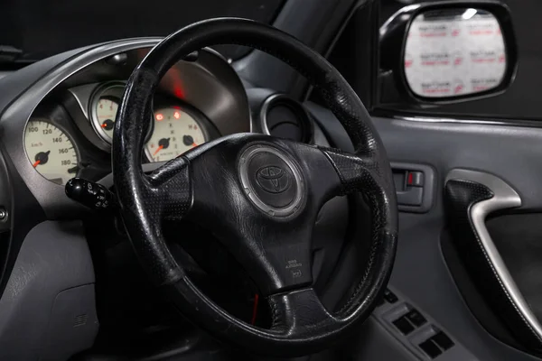 Novosibirsk Russia 2020 Toyota Rav Car Interior Dashboard Player Steering — 스톡 사진