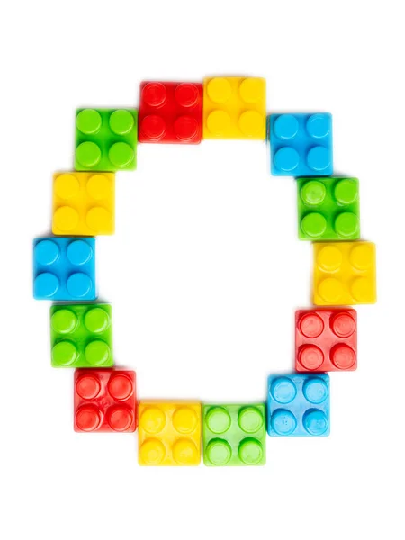 Letter English Alphabet Multi Colored Children Plastic Constructor White Isolated — стоковое фото