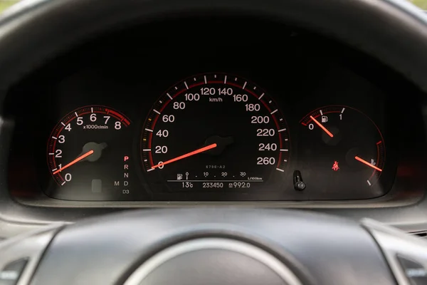 Novosibirsk Russia 2020 Honda Accord Cloclose Instrument Car Panel Odometer — 스톡 사진