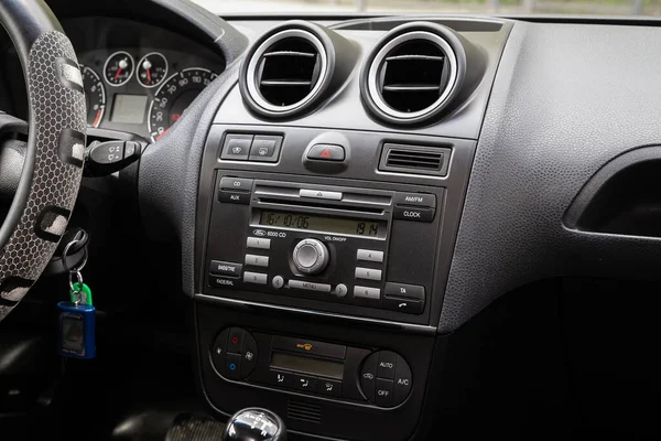 Novosibirsk Russia May 2020 Ford Fiesta Close Central Control Panel — Stock Photo, Image