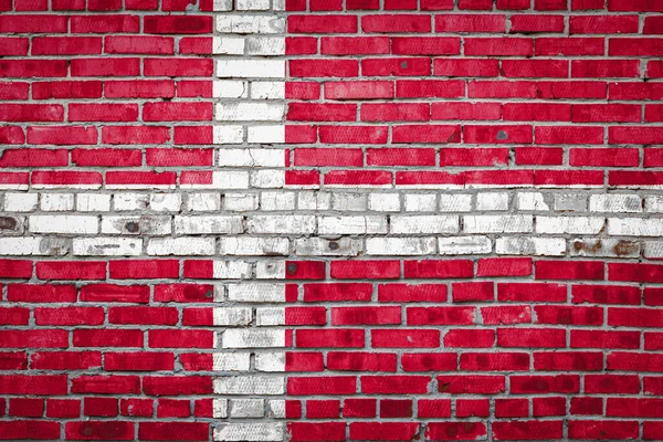 Bandera Nacional Dinamarca Que Representa Colores Pintura Una Antigua Pared — Foto de Stock