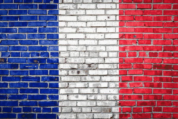 Bandera Nacional Francia Que Representa Colores Pintura Una Antigua Pared —  Fotos de Stock