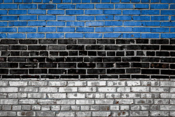 National Flag Estonia Depicting Paint Colors Old Brick Wall Flag — Stock Photo, Image