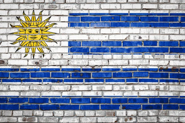 Bandera Nacional Uruguay Que Representa Colores Pintura Una Antigua Pared — Foto de Stock