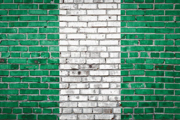 Bandera Nacional Nigeria Que Representa Colores Pintura Una Antigua Pared — Foto de Stock