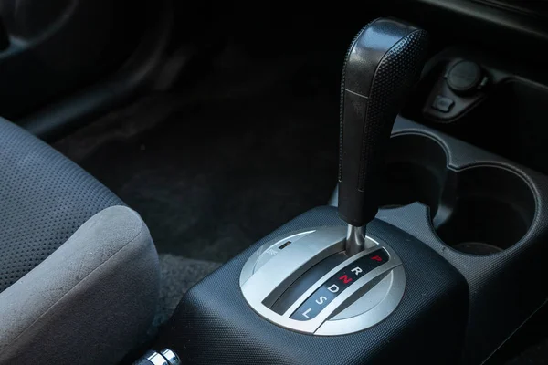 Novosibirsk Russia May 2020 Honda Fit Close View Automatic Gearbox — 图库照片