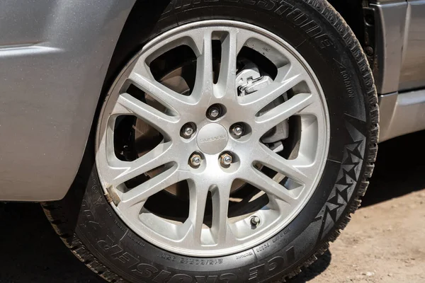 Novosibirsk Russia 2020 Subaru Forester Car Wheel Gray Car Close — 스톡 사진