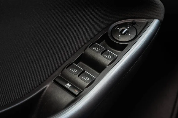 Novosibirsk Russia 2020 Ford Focus Closeup Door Control Panins New — 스톡 사진