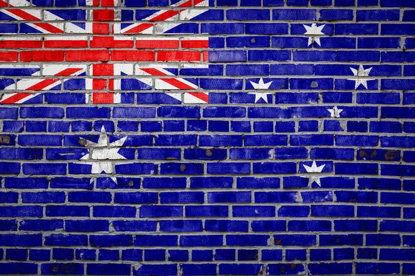 Bandera Nacional Australia Que Representa Colores Pintura Una Antigua Pared —  Fotos de Stock