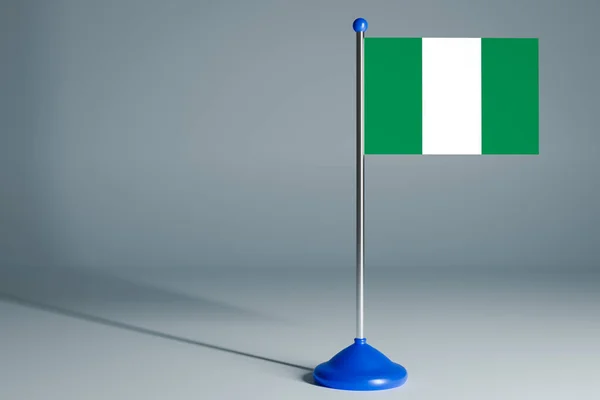 Representación Bandera Nacional Realista Nigeria Poste Acero Sobre Fondo Aislado — Foto de Stock