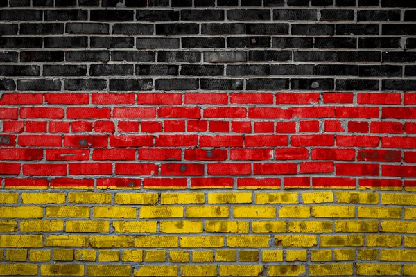 National Flag Germany Depicting Paint Colors Old Brick Wall Flag — Stock Photo, Image