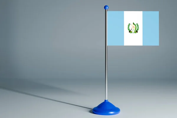 Bandera Nacional Realista Guatemala Poste Acero Sobre Fondo Aislado Gris — Foto de Stock
