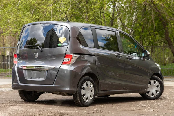 Nowosibirsk Russland Mai 2020 Silberne Honda Freed Rückansicht Moderner Minivan — Stockfoto