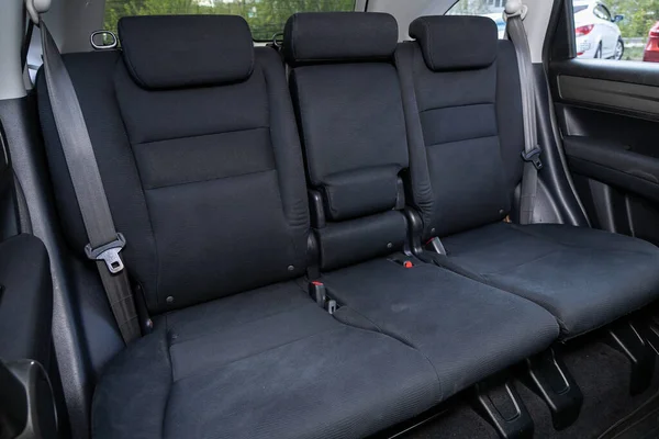 Novosibirsk Russia May 2020 Honda Rear Seat Passengers Black Textile — Stock Photo, Image