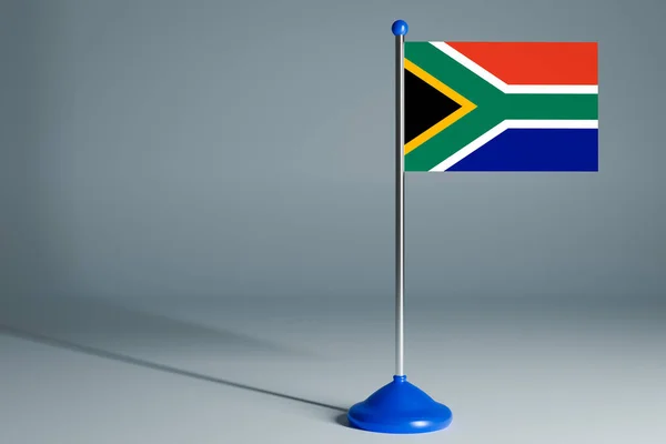 Weergave Realistische Nationale Vlag Van Zuid Afrikaanse Republiek Stalen Paal — Stockfoto