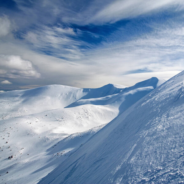 Carpathian mountains in winer