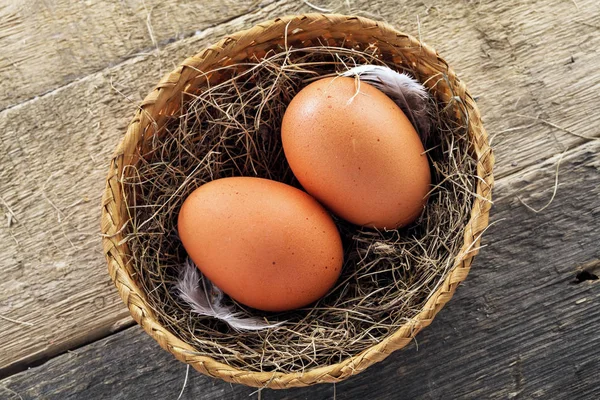 Couple of chicken eggs — Stock Photo, Image