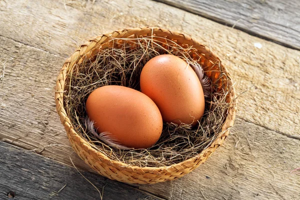 Dvě kuřecí vejce — Stock fotografie