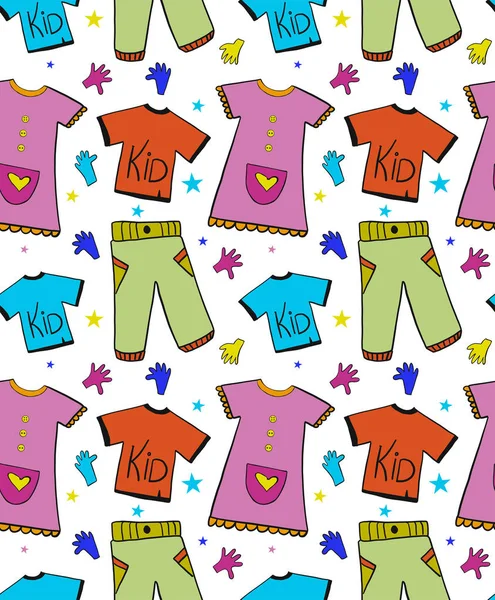Children clothes doodles — Stock Vector © kytalpa #24354451
