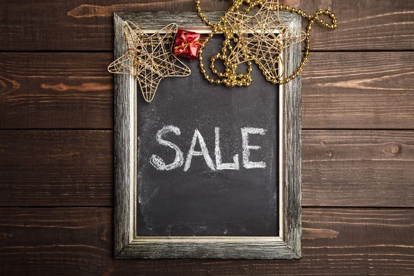 Blackboard kahverengi ahşap tablo çerçevesinde