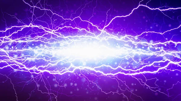 Poderoso curto-circuito elétrico de alta tensão, relâmpagos brilhantes — Fotografia de Stock