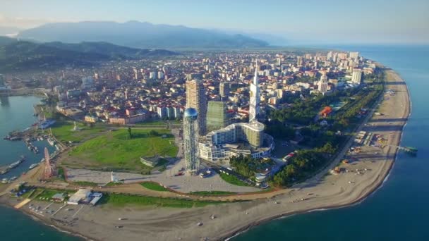 Letecký pohled na Batumi - kapitálu Adžarie — Stock video