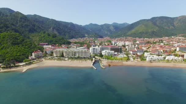 A légi felvétel a török resort Icmeler — Stock videók