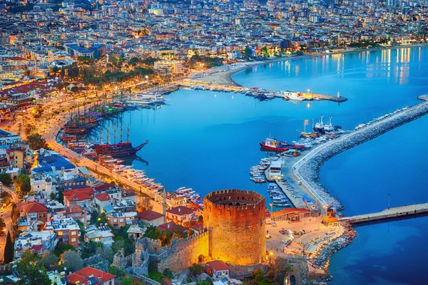 Vista aérea al atardecer de Antalya, Turquía —  Fotos de Stock