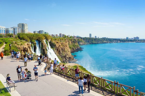 Vedere aeriană a cascadei Lower Duden din Antalya, Turcia — Fotografie, imagine de stoc