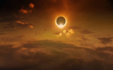Amazing scientific background - total solar eclipse clipart