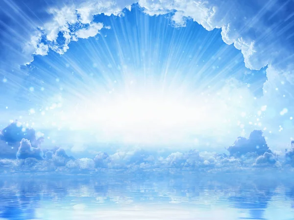 Vreedzame hemelse achtergrond - licht uit de hemel — Stockfoto