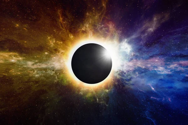 Дивовижний науковий фон - повне сонячне затемнення — стокове фото